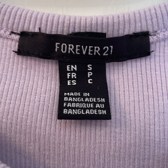 LAVENDER FOREVER 21 RIBBED TANK TOP CROPPED TOP - Picture 3 of 3